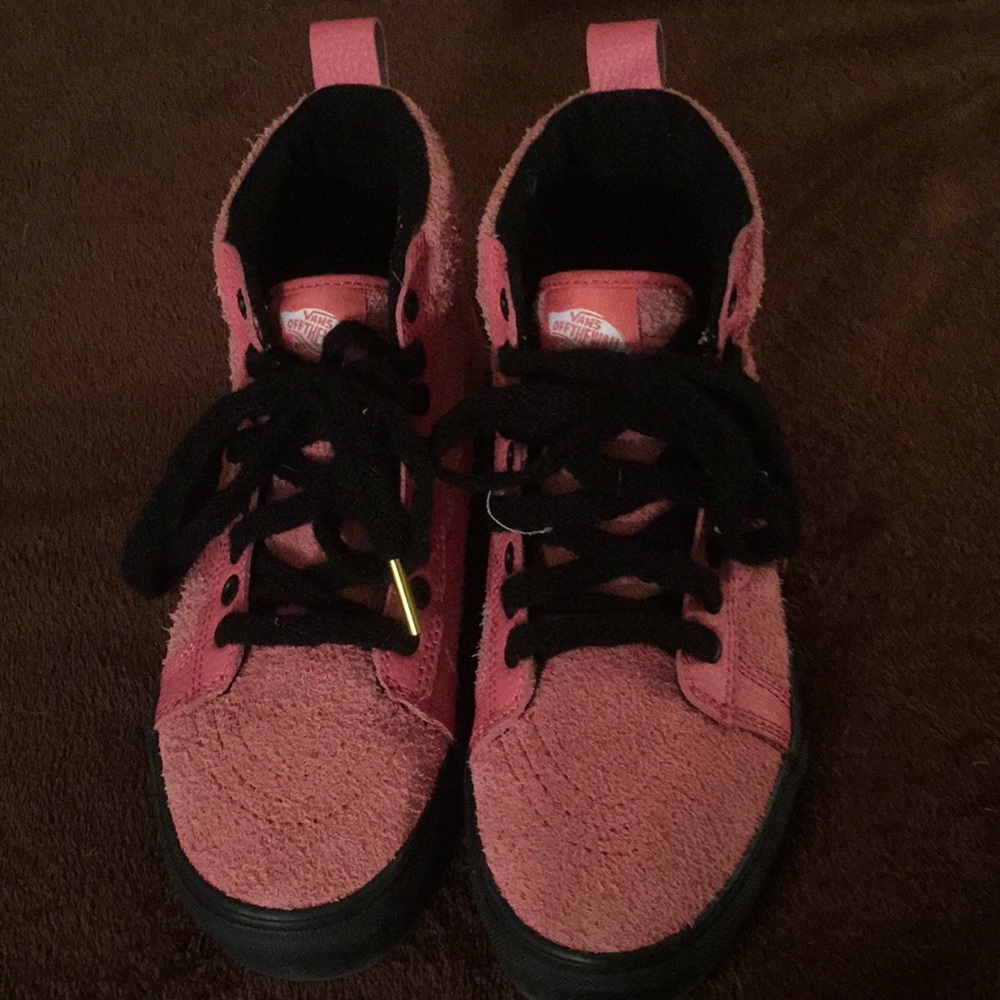 Pink high top suede Vans 7 1/2 women’s